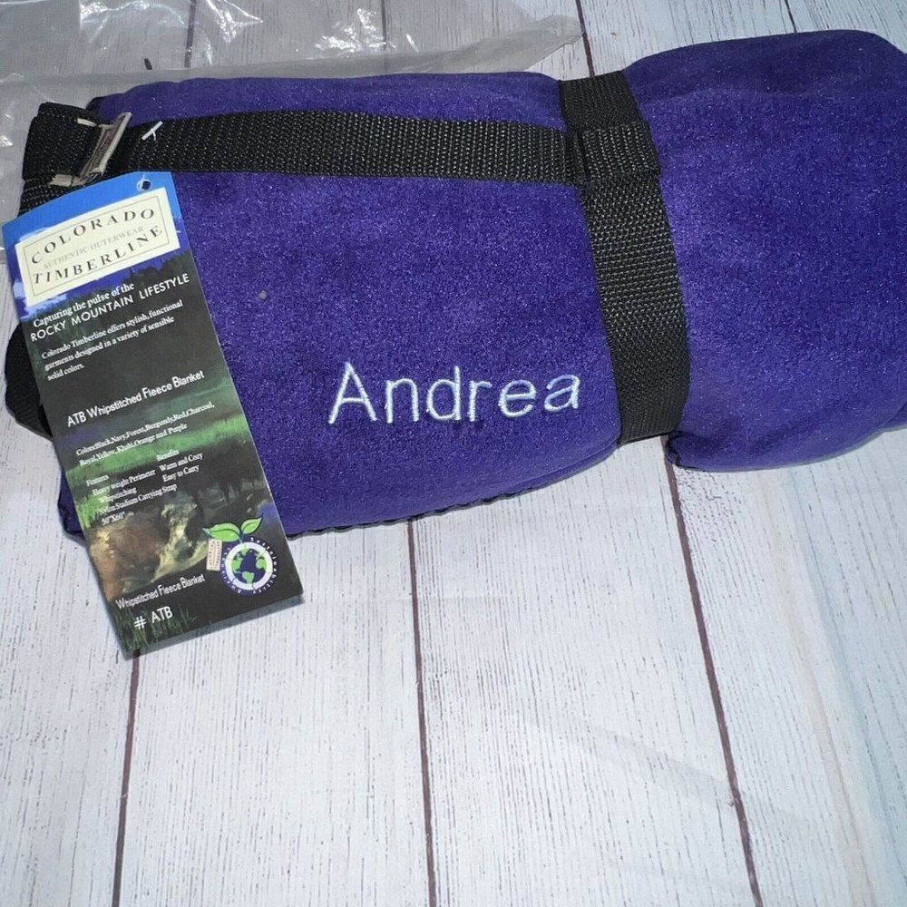 Colorado Timberline Purple Personalized "Andrea" Fleece Blanket